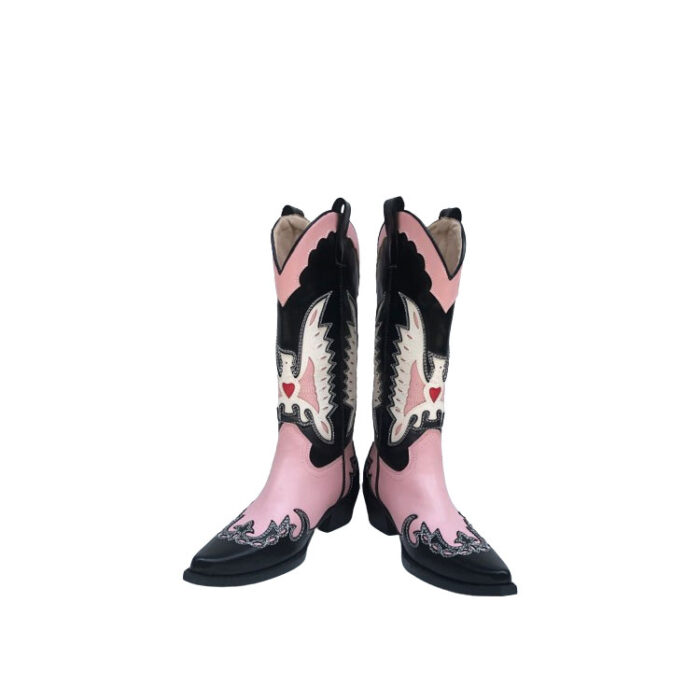 Black and Pink Cowgirl Boots