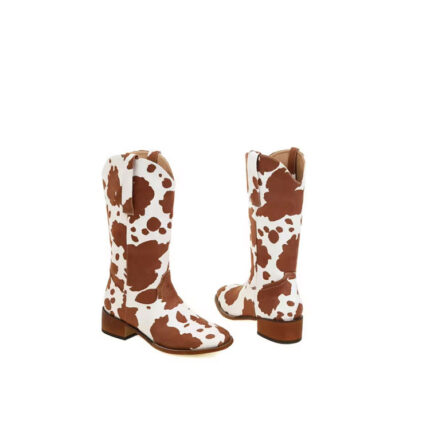 brown and white cowgirl boots