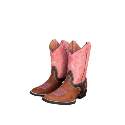 Pink and Brown Cowboy Boots