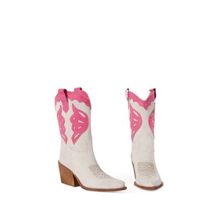 pink and white cowgirl boots
