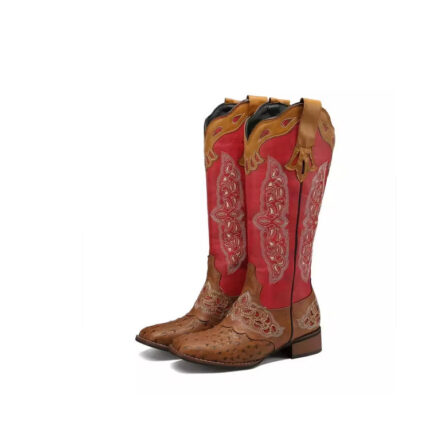 red and brown cowgirl boots