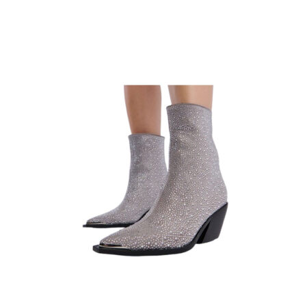silver sequin cowboy boots